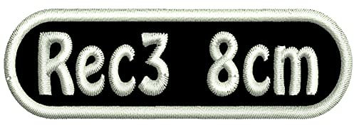 Rechteckiger Aufnäher Rec3 mit stark abgerundeten Ecken - für Deinen Wunschtext - viele Farben und Größen zur Auswahl - 8x2,5cm - personalisiert