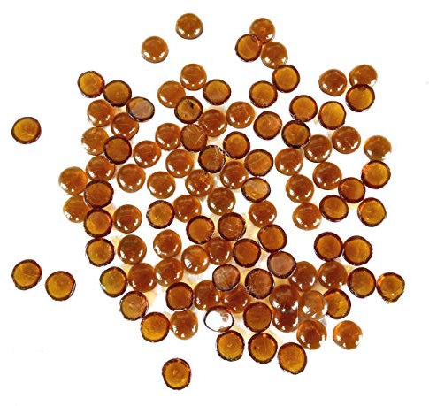 Rastogi Artigianato Centrotavola Gemme di Vetro per Riempire Vasi, Decorazione Matrimonio Ciottoli Un lato piatto 100 pezzi (Misura - 12 mm) Marrone