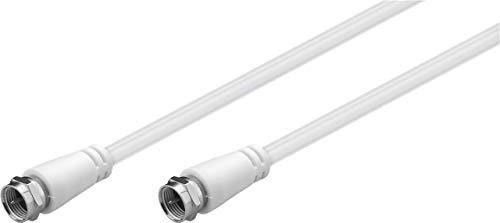 Goobay Cavo antenna satellitare (classe A, 85 dB), 2 schermate; cavo antenna satellitare (classe A, 85 dB), 2 schermature, 10 m, bianco – spina F > spina F (completamente schermata)