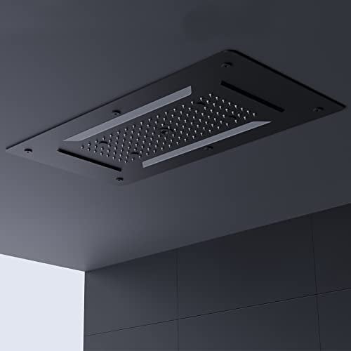 Soffione a incasso, soffione con installazione a soffitto XXLDPG5030 - nero - 70 x 38 cm
