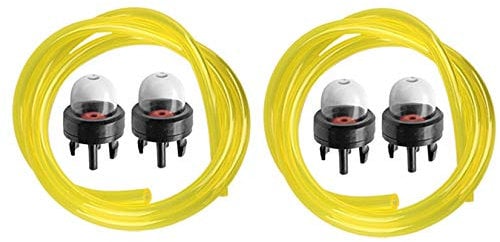 Hippotech 4 PCS Primer Bulb and 2 PCS Fuel Line for Husqvarna Trimmer Weedeater 123L 225 232L 227L 240L 322L 323 325 326 Chainsaw 235 236 240 340 345 350 353 440 445 450 460 125B 125BVX 125BVX