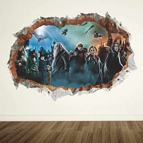 LIZHIOO 3D wandaufkleber Harry Potter Loch Poster Hogwarts Wandaufkleber Wizarding World School Dekorationen for Kinderzimmer Aufkleber Dekorative Dekor