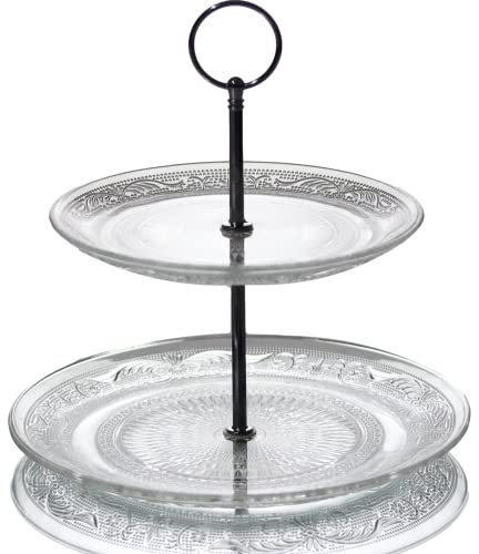 Modena Two Tier Glass Cake Stand