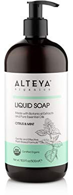 Alteya Bio Flüssigseife Zitrus & Minze 500ml - USDA Organic-zertifizierte Reine Natürliche Seife und Waschlotion