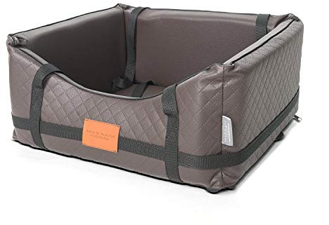 Mayaadi-Home Premiun Hundeautositz - 75 x 65 cm - Hundebett aus hochwertigem Kunstleder - Robuster Autokorb - Pflegeleichter Autositz - Hundekorb bietet optimalen Komfort - Braun - Pako Pik - XL