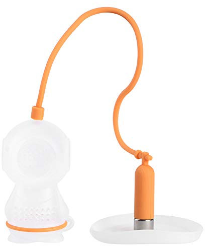 1 STÜCKE Silikon Tee-ei, Innovative Nette Taucher Form Blatt Tee-ei Sieb Filter für Zuhause Teezubereitung, Party für Teetrinker(Orange)