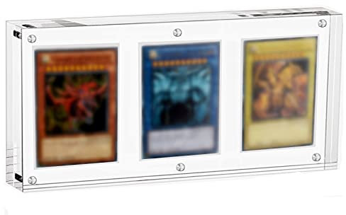 Iriisy TCG Karten Transparent Rahmen Magnetisch Display Halter 35PT Acryl Hüllen Durchsichtig Schutzhüllen Für PTCG YGO Magic (3 Kartensteckplatz)