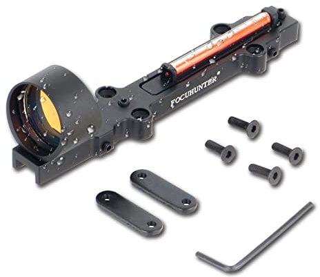 FOCUHUNTER 1x28mm Rot/Grün Fiber Dot Zielfernrohr Holographic Sight Fit Shotgun Outdoor Sport-Punktvisier Taktisches Visier Rot/Grün Fiberoptik-Punktvisier vollbeschichtetes Punktvisier mit 3MOA (Rot)