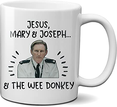 Mugtime (TM) - Jesus, Mary & Joseph and the Wee Donkey - Comical Phrase - Hastings Ceramic Mug Cup Ceramic 330ml 11oz