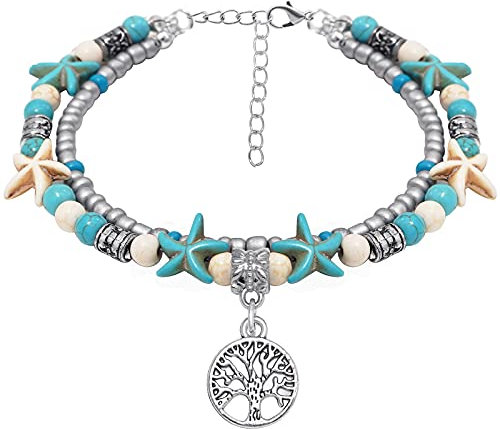 Chamqueen Shell Handmade Anklet Summer Boho Beach Ankle Bracelet for Woman Tree