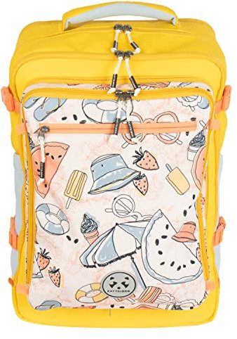 Kattbjoern ergonomischer Schulrucksack Jungen & Mädchen - Schul Rucksack mit Laptopfach - Schultasche mit Becken- und Brustgurt 5. Klasse - Schulrucksack Teenager Mädchen & Junge (Late Summer - Gelb)