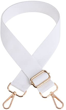 Aucuu Correa de Hombro Ajustable,Correa de Repuesto,(80-130CM) Correa Ancha Bolso Bandolera con Ganchos Giratorios de Metal para Bolso Bandolera, Equipaje, Laptop y Duffle -Blanco