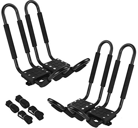 PIRIPARA Lot de 4 Porte-Bagages pour Kayak, 2 Paires de Supports pour canoë, SUV, Voitures, camions, Ski de Surf, Voiture de Voyage