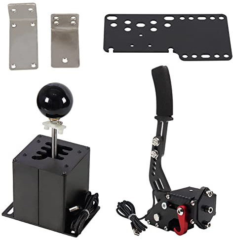 Palanca de cambios de simulador USB de PC de 64 bits con abrazadera compatible con G29 G27 G25 G920 T300RS/GT Volante secuencial H Gear Shifter compatible con ATS ETS Dust WRC Sim Racing Games 6+R