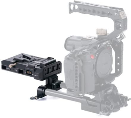 Tilta Smart V Mount Battery Plate for R5C, with 15mm Rod Adapter, USB-C Cable Clamp Attachment, USB-C Power Cable Camera Accessorie TA-BTP3-V-B