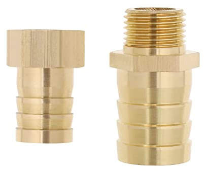 eMagTech Brass Barb Reducer 19mm to 25mm Hose Fitting Adapter Tube Splicer Joiner Connector Converter for Air Pipe Water Pipe Fuel Pipe Oil Pipe 1/2 Inch Thread