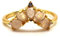 Bague Quartz rose argent 925 plaquée or réglable Bijou ésotérique femme
