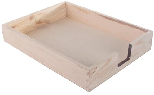 WooDeeDoo Wooden A4 Paper Tray Document Holder Desk Organiser Letter Rack Magazine Storage Stationery Sorter for Home or Office