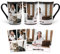 MUGKISS Tasse personnalisée, tasses personnalisées à changement de couleur, collage avec 4 images, tasse à café magique avec photo, nom, texte, cadeaux pour lui, elle