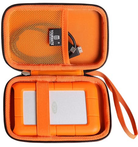 Tourmate Hard Case Compatible for LaCie Rugged Mini 1TB/ 2TB/ 4TB/ 5TB External Hard Drive Portable HDD, Hard Travel Case for Rugged Thunderbolt USB 3.0 2.0 USB-C External (Box Only)