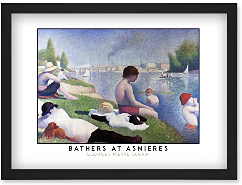 Wee Blue Coo Georges Pierre Seurat Bathers At Asnières Painting Artwork Framed Wall Art Print A4