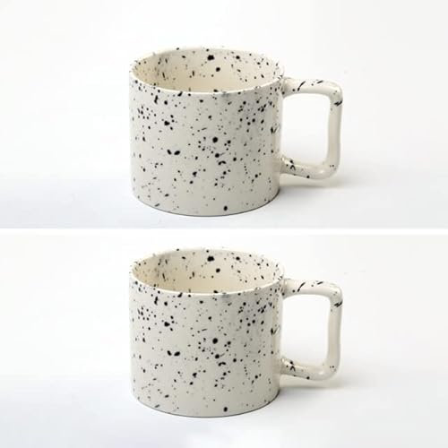YUNKOU 2 Stück koreanische Becher Milch Kaffeetassen Keramik Paare Kaffeetasse Teetasse Bierbecher Trinkbecher
