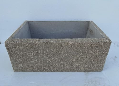 LAVELLO IN CEMENTO, LAVABO, FONTANA, INERTI A VISTA COLORE CHIARO, MISURA:60X40 H 23 CM
