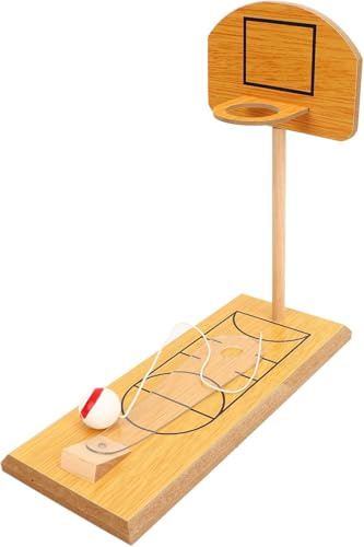 Dilwe Desktop-Basketballspiel, Holz-Desktop-Basketballspiel Finger-Basketballkorb-Schießspielzeug für Eltern-Kind-Interaktion