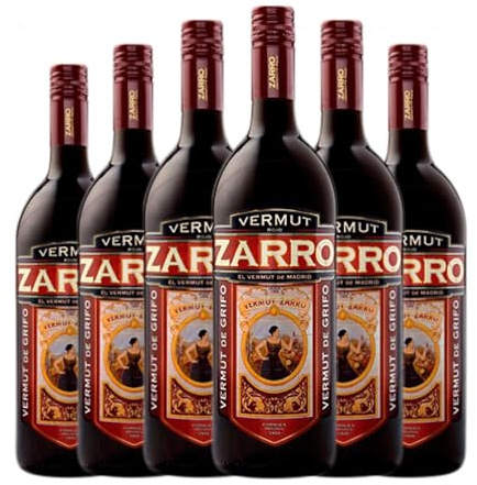 Vermut Sanviver Zarro Rojo Botella Misil 1 L (Caja de 6 Botella Misil de 1 L)