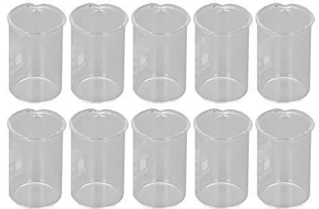 Laborbecher, 10 Stück, 10 Ml, Borosilikatglasbecher, Klare Skala, Laborbecher, Glas, Messbecher mit Graduierung, Becher