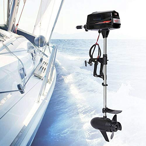 48V 1800W Elektro Außenbordmotor Aussenborder Bootsmotor, Elektro Aussenbordmotor Für Kleine Schiffe, Dreiblatt-Propeller, Klemmvorrichtung, Reinem Kupfer Bürstenlose Motor