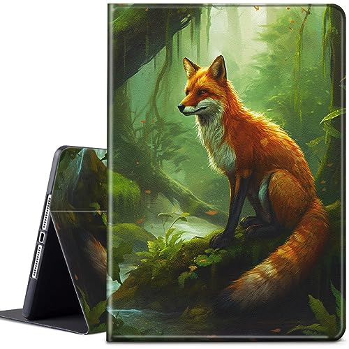 CGFGHHUY Étui de protection léger en cuir synthétique avec support intelligent et réveil automatique pour tablette Samsung Galaxy Tab A9 Plus 2023 11 – Renard vert forêt
