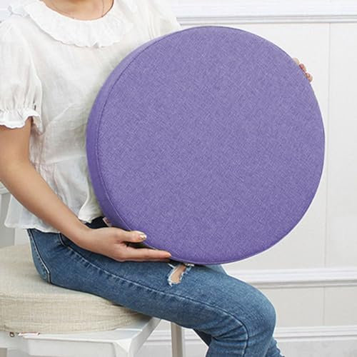 Esszimmer Runde Stuhl Kissen Sitzpolster, 28x28cm Stuhl Sitzkissen Pad rutschfest Indoor Stuhl Sitzpolster für Haus Garten Büro (45x45x5cm,Lila)