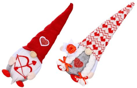 MAGICLULU 2 Stück Dekorative Stoffzwergenpuppe für Valentinstag Tischdeko