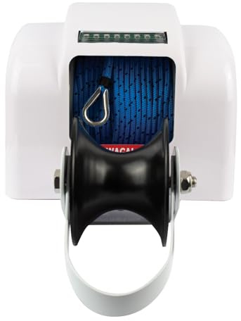HUSAR WINCH Cabrestante Eléctrico 12 V, para Ancla De 20 kg | 45 lbs,con Linterna, Control Inalámbrico, Cuerda Larga De 30 m, para Agua Dulce Y Salada, Ideal para Yates, Barcos De Pesca Y Veleros.
