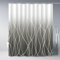 Punkray Ombre dunkelgrau gestreifter Duschvorhang aus Polyester für Badezimmer mit Haken, Duschvorhänge für Badezimmer, wasserdichtes Badzubehör, Hotelstil, maschinenwaschbar, 72 x 72 cm
