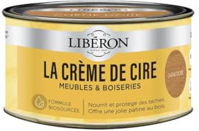 Libéron La crème de cire pour bois, en pâte, Chêne doré 250ml