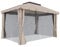 Gazebo Da Giardino 3 x 4 M In Acciaio Robusto Copertura Impermeabile 180 g/m² Con 4 Teli Laterali E Zanzariere Per Esterno Giardino Piscina Fiere Campeggio Ombreggiante Privacy (Beige)