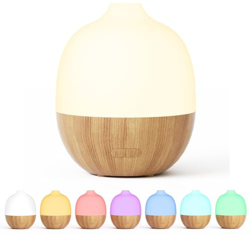 SALUBRITO Essential Oil Diffuser, 300ml Large Ultrasonic Aromatherapy Diffuser for Home, Office, Cool Mist, with Warm & 7 Color Light, Great for Yoga, Sleep, Auto Shut-Off