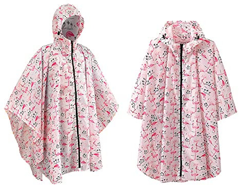 YCYNPXIR Poncho Surdimensionné Pour Vélo Cape de Pluie Manteau de Pluie Surdimensionné Unisexe Cape de Pluie Ultra Légère Outil Imperméable Portable Pour L'Extérieur Camping Pêche Veste de Pluie/Rose