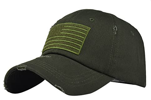 Generisch Berretto estivo da baseball, unisex, regolabile, per sport, viaggi, esterni, vintage, da baseball, per porta, verde militare, Taglia unica