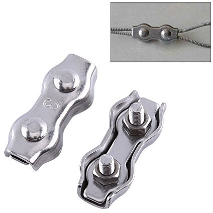 Seilklemme, Seil 10 X 6 X 2, 10 Stück, M3 Duplex-Klemmen, Edelstahl-Drahtkabel, Seilklemmen, Klemmen, Bremssattel