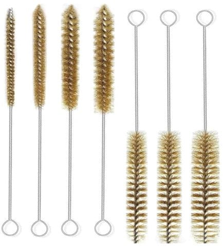 ANNJUC 7Pcs Brass Wire Tube Brushes Bottle Brush Set,Wire Brushes for Cleaning,Wire Pipe Cleaner Bore Brush Cleaning