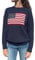 Damen Y2K Vintage Oversized Sweater Langarm Rundhalsausschnitt USA-Flagge Strickpullover Amerikanische Flagge Chunky Cable Preppy Strickwaren Top, Marineblau C, XL