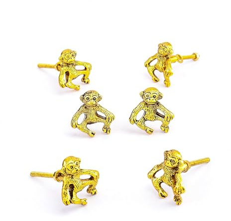 Perilla Home Set of 6 Metal Monkey Knobs Decorative Animal Shape Knobs for Room Kitchen Cabinet Hardware Cupboard Door Knobs Dresser Wardrobe and Drawer Pulls