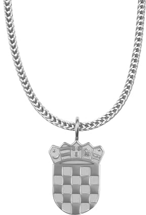 d'origine Kroatien Wappen Kette Herren – Kroatisches Wappen (Edelstahl)