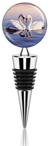 Weinflaschenverschluss mit Schwanenherz, dekorativ, auslaufsicher, wiederverwendbar, elegant, Weinkorken für Geschenke, Bar, Urlaub, Party, Hochzeit