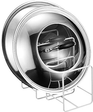 VINTORKY Transparentes Glas-topfdeckel Mit Edelstahlrahmen Hitzebeständiger Spritzschutz Für Töpfe Zum Dampfgaren Und Überkochen Verhindern Küchenwerkzeug Für Sicheres Kochen