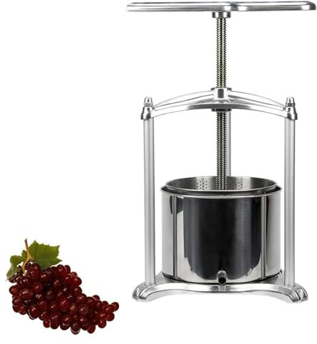 JIURUOZ Obstpresse, Weinpresse, Beerenpresse, 6L Edelstahl-Weinpresse, Schneckenpresse, Ölpresse, geeignet for Wein, Honig, Saft