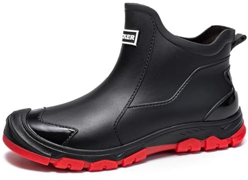 Gugifcto Stivali Gomma Uomo,Stivali Pioggia Donna,Morbido e Confortevole Impermeabile Antiscivolo Scarpe da Lavoro Uomo Adatto per Aree Umide in Cantieri e Giardini Piovosi 38-46EU